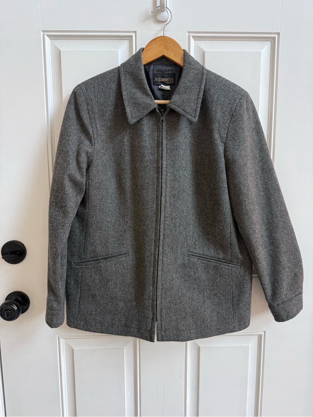 Vintage Women’s Wool Blend Zip-Front Jacket 90’s Acadamia Corporate minimalist